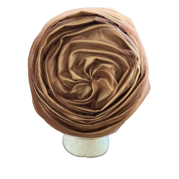 CHRISTIAN DIOR Chapeaux artistic Gold Sparkle tulle Turban fashion Designer hat main image 4